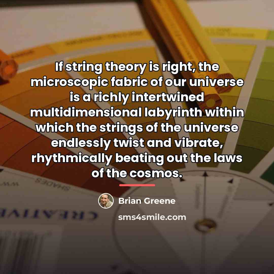 “If string theory is right, the microscopic fabric of our…” quote by Brian Greene