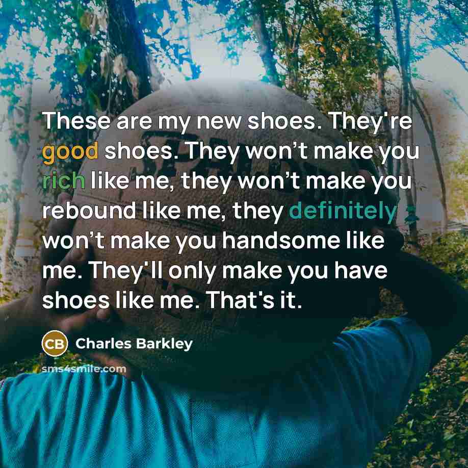 “These are my new shoes. They're good shoes. They won't…” quote by Charles Barkley