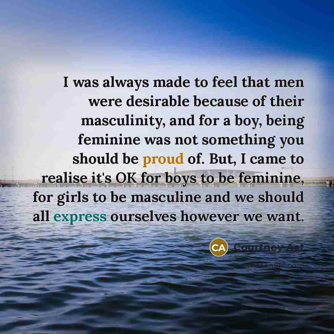 “I was always made to feel that men were desirable…” quote by Courtney Act