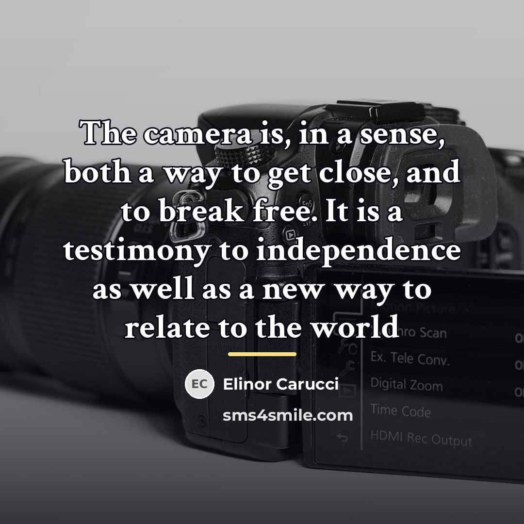 “The camera is, in a sense, both a way to…” quote by Elinor Carucci