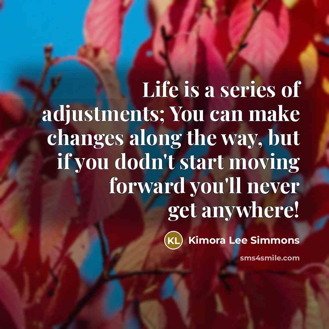 “Life is a series of adjustments; You can make changes…” quote by Kimora Lee Simmons