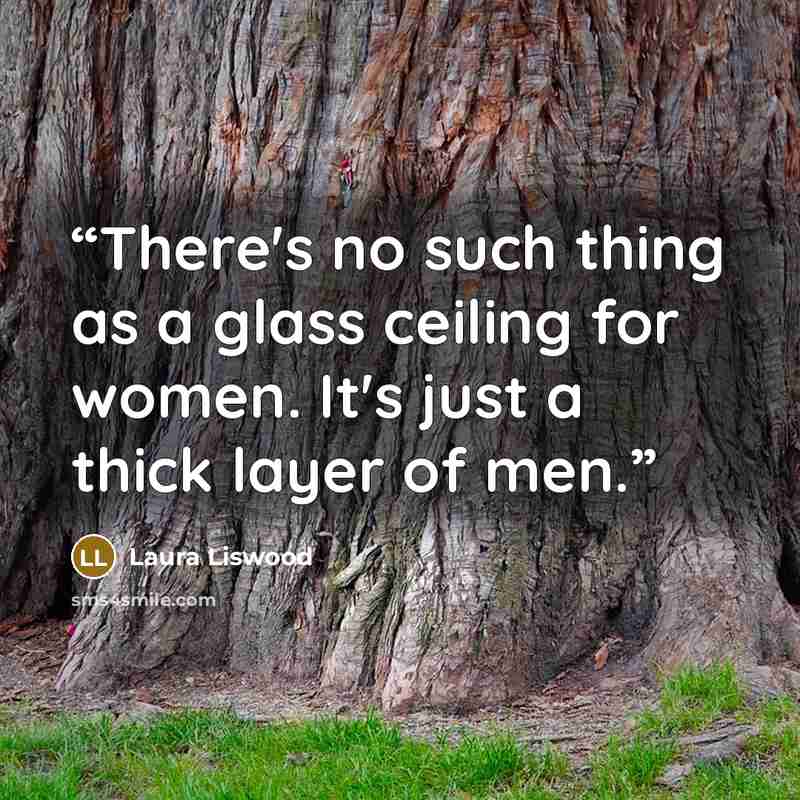 “There's no such thing as a glass ceiling for women. It's just a thick layer of men.” quote by Laura Liswood