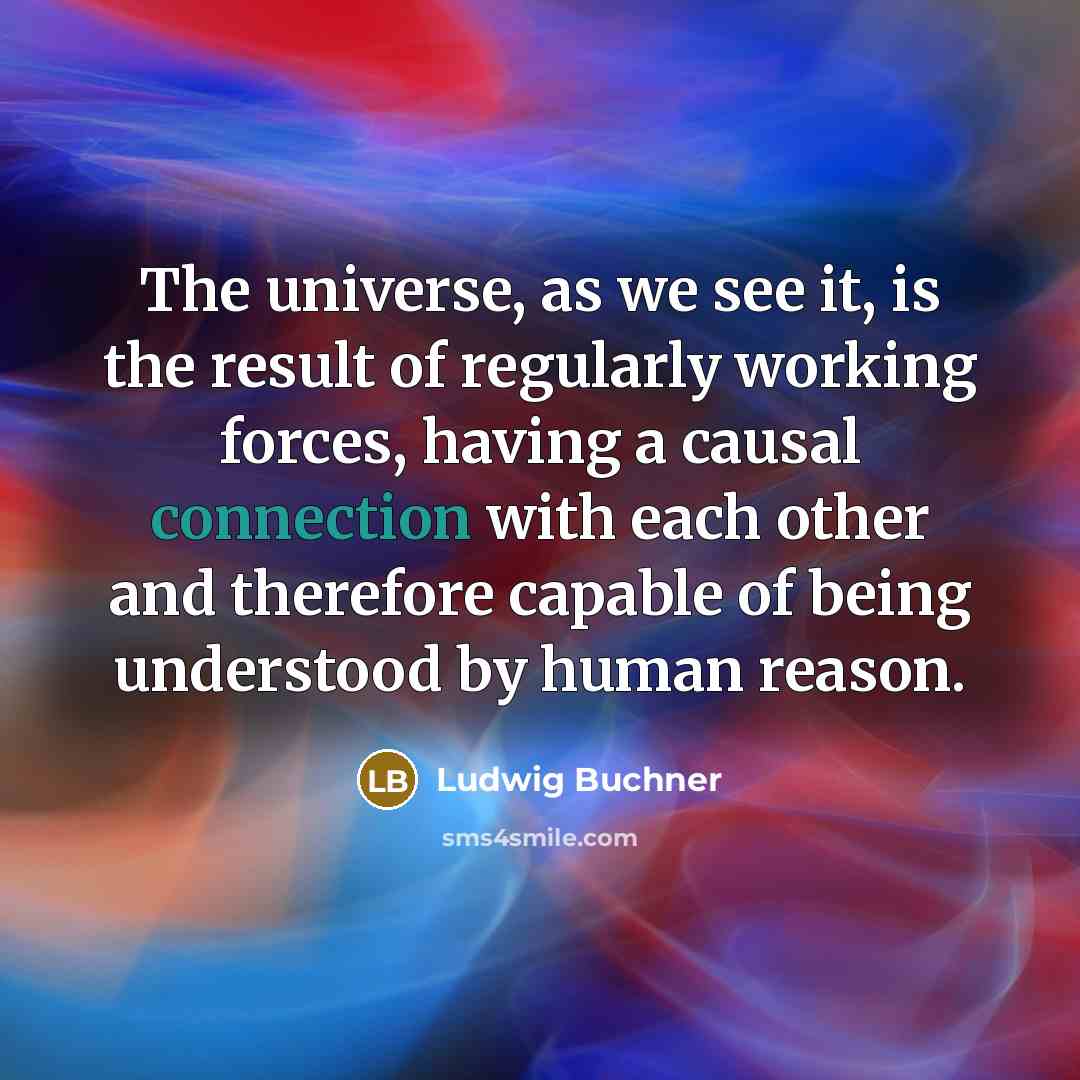 “The universe, as we see it, is the result of…” quote by Ludwig Buchner