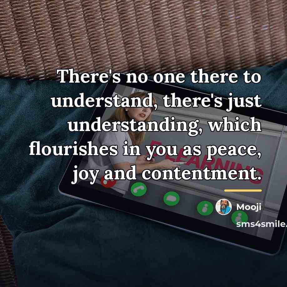 “There's no one there to understand, there's just understanding, which…” quote by Mooji