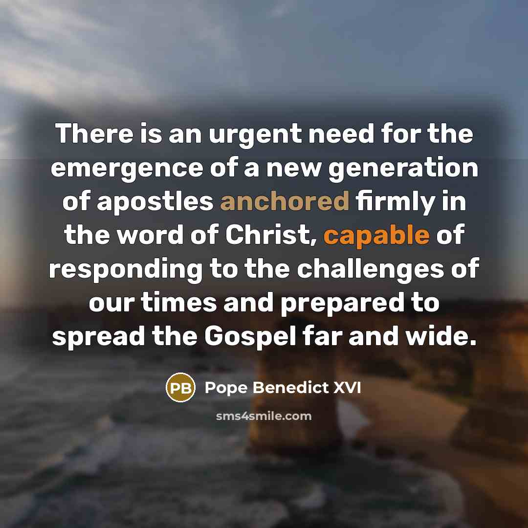 “There is an urgent need for the emergence of a…” quote by Pope Benedict XVI