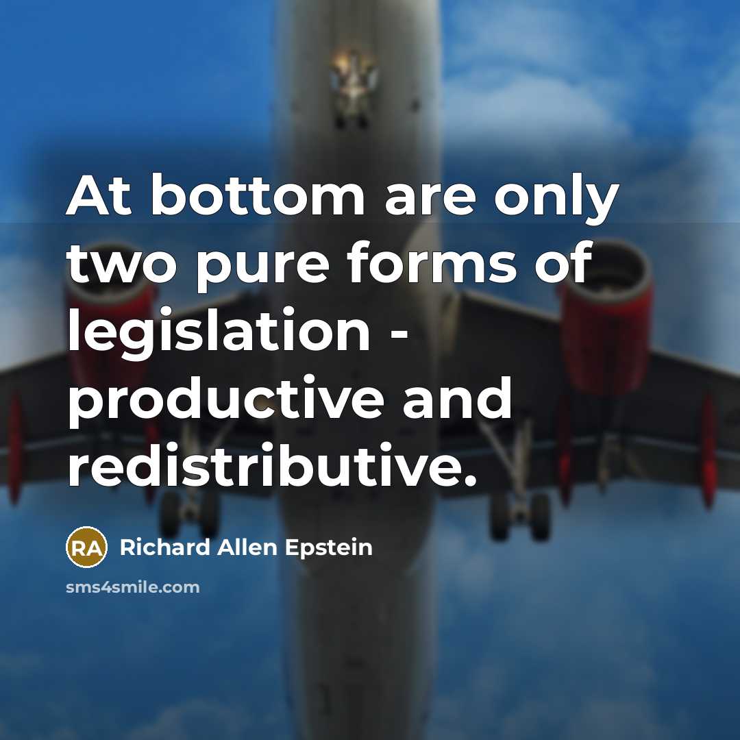 “At bottom are only two pure forms of legislation -…” quote by Richard Allen Epstein