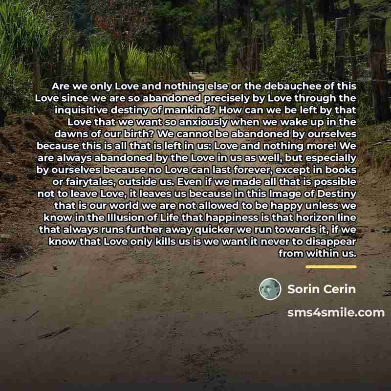“Are we only Love and nothing else or the debauchee…” quote by Sorin Cerin