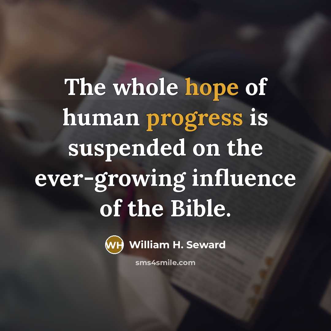 “The whole hope of human progress is suspended on the…” quote by William H. Seward