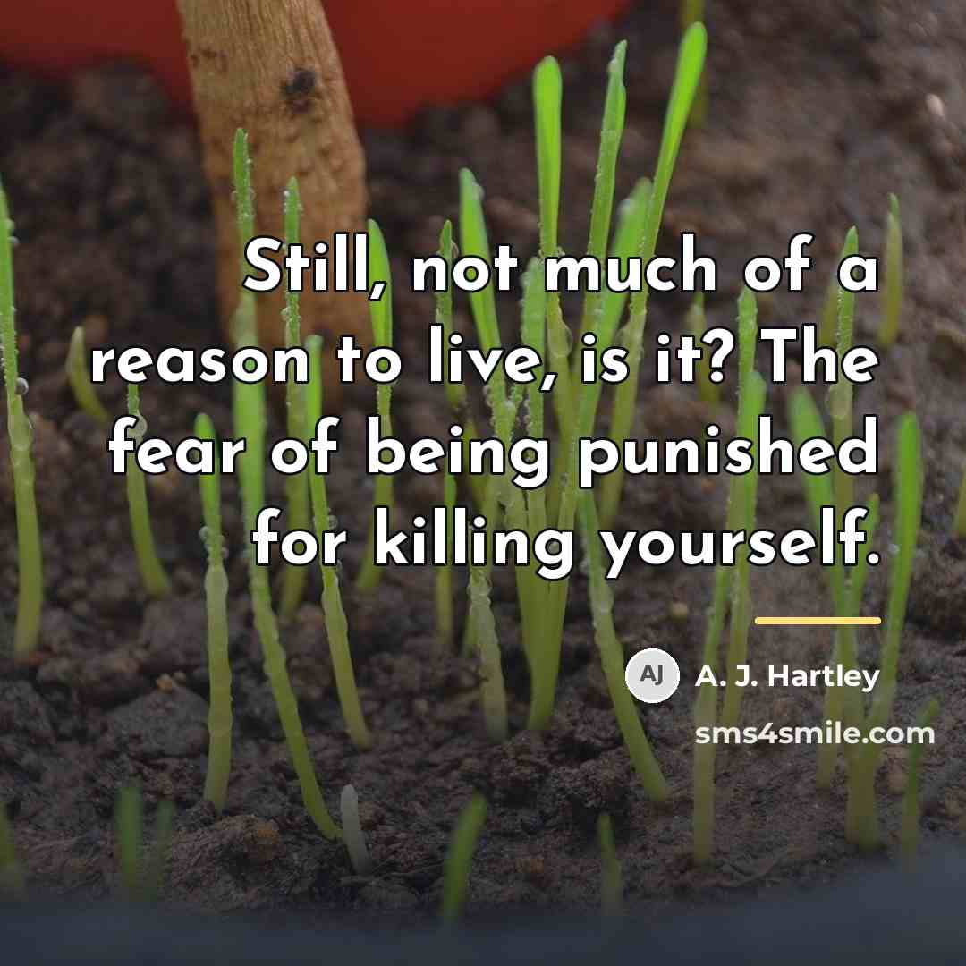 “Still, not much of a reason to live, is it?…” quote by Anonymous