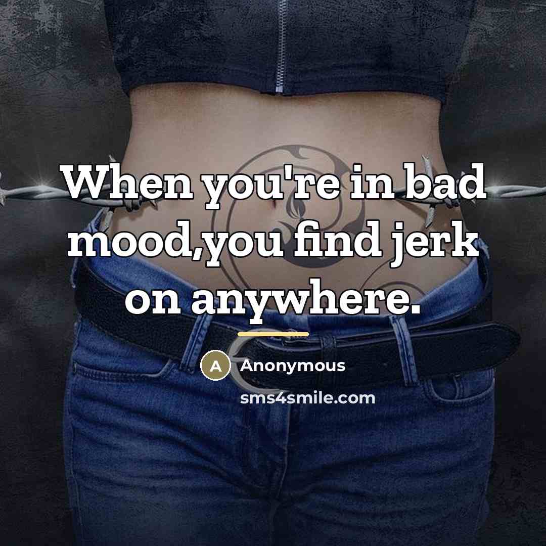 “When you're in bad mood,you find jerk on anywhere.…” quote by Anonymous