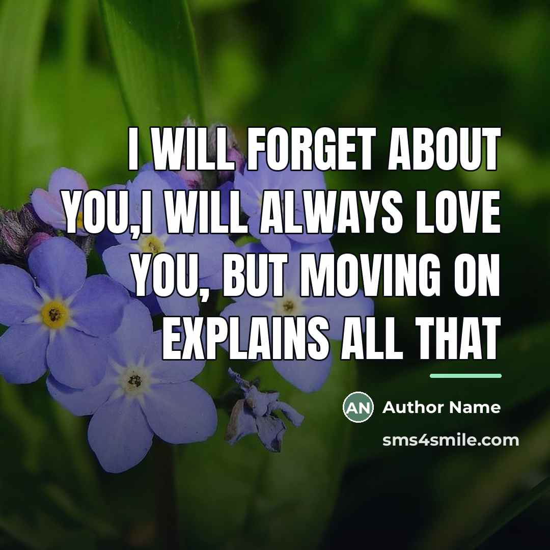 “I will forget about you,i will always love you, but…” quote by Author Name