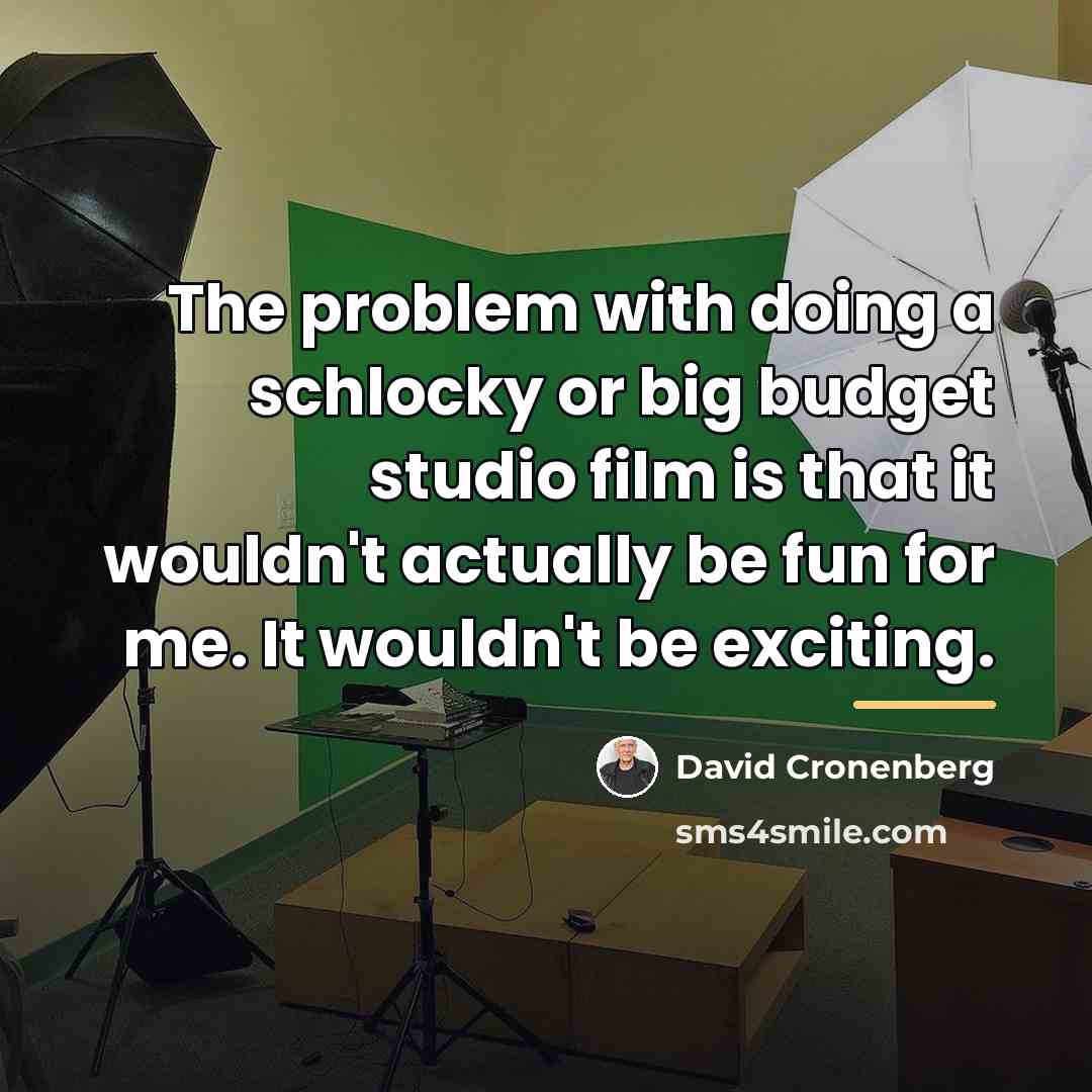 “The problem with doing a schlocky or big budget studio…” quote by David Cronenberg