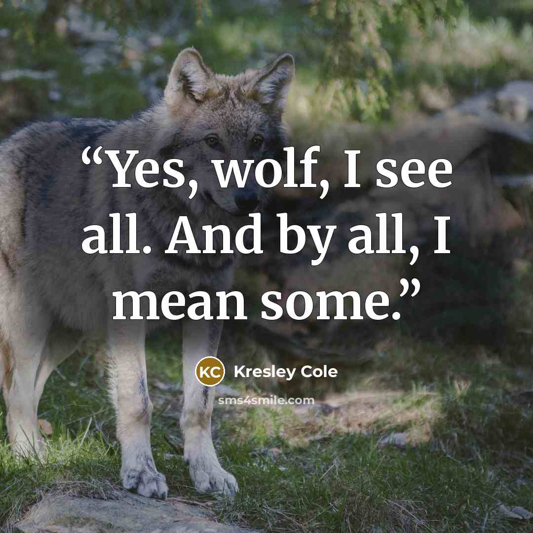 “Yes, wolf, I see all. And by all, I mean some.” quote by Kresley Cole