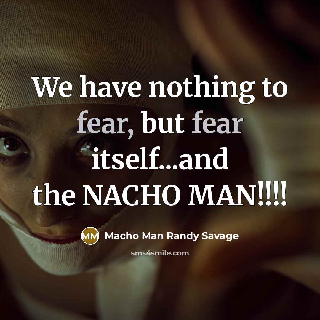 “We have nothing to fear, but fear itself...and the NACHO…” quote by Macho Man Randy Savage