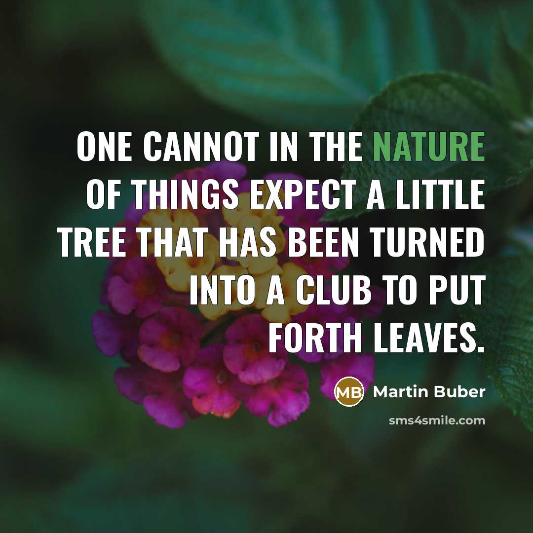 “One cannot in the nature of things expect a little…” quote by Martin Buber