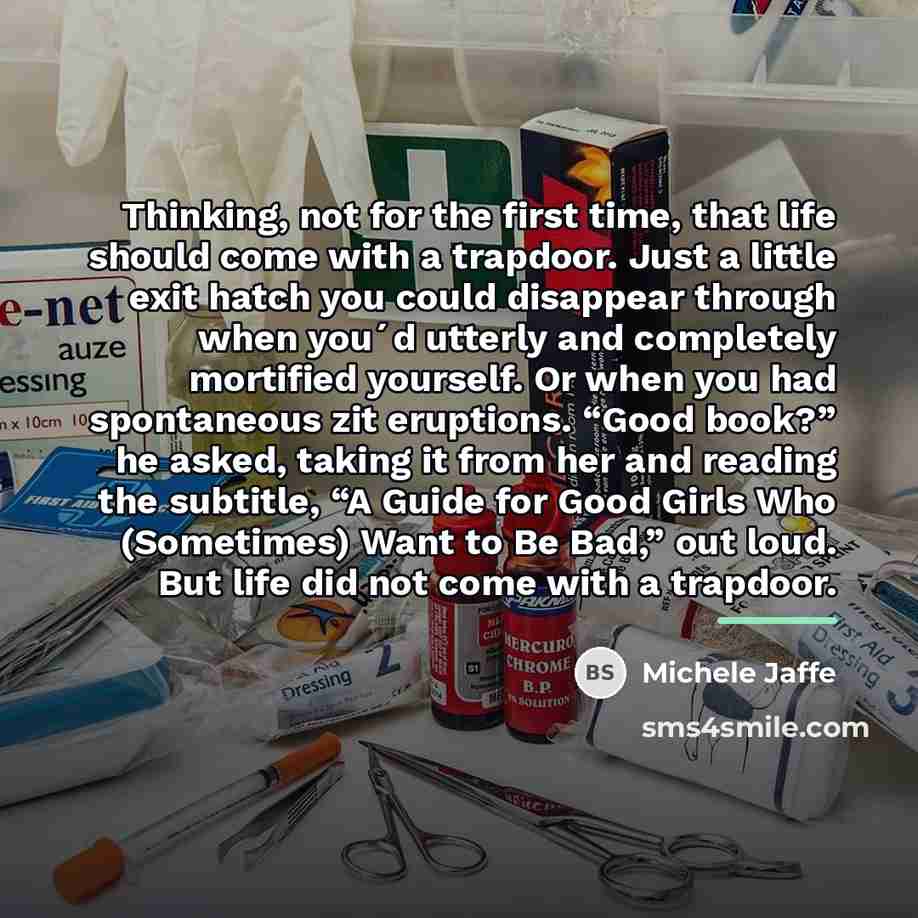 “Thinking, not for the first time, that life should come…” quote by Michele Jaffe