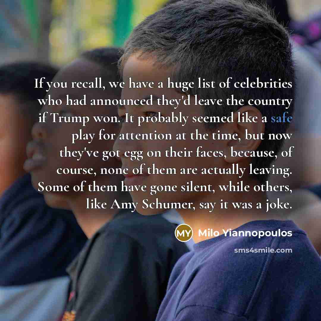 “If you recall, we have a huge list of celebrities…” quote by Milo Yiannopoulos