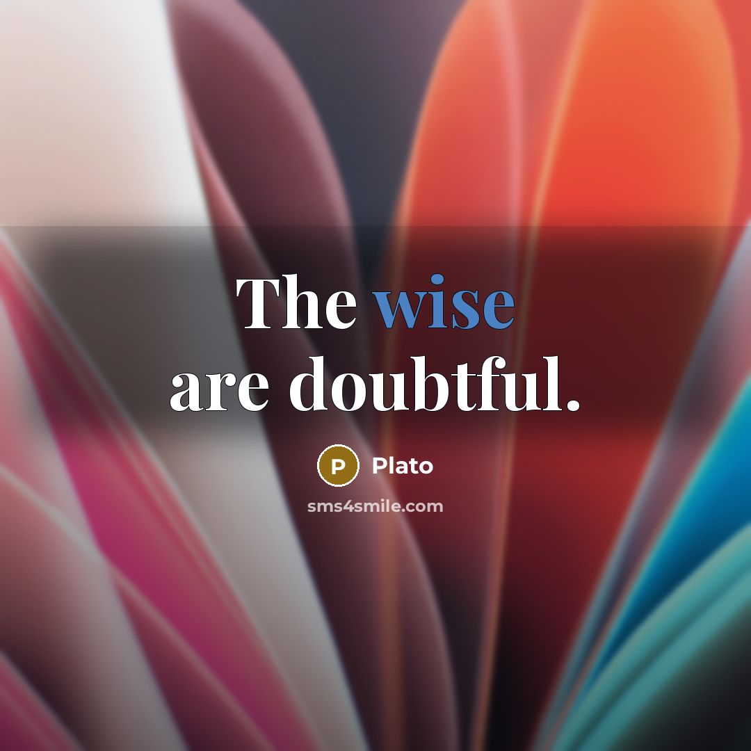 “The wise are doubtful.…” quote by Plato