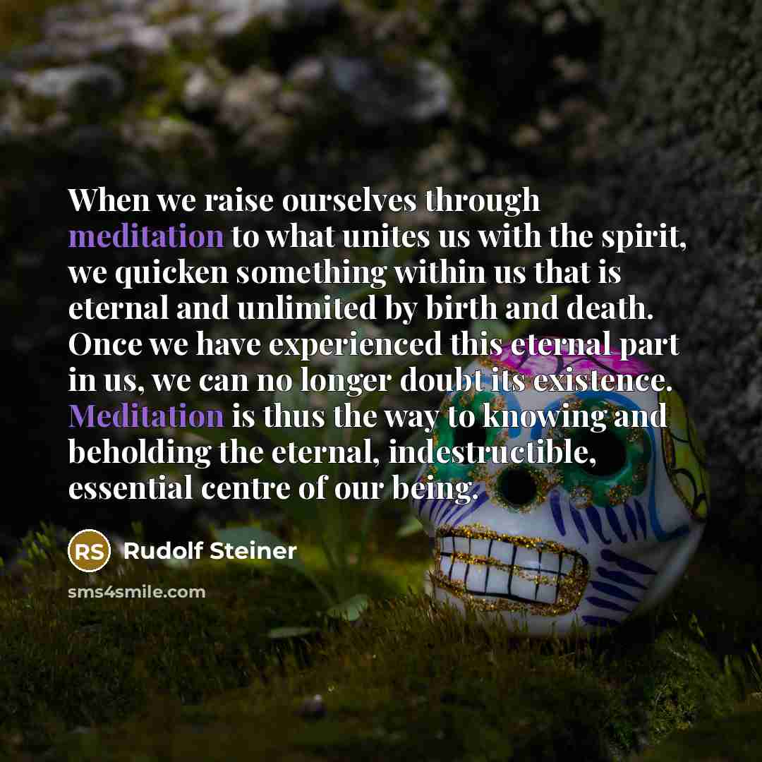 “When we raise ourselves through meditation to what unites us…” quote by Rudolf Steiner