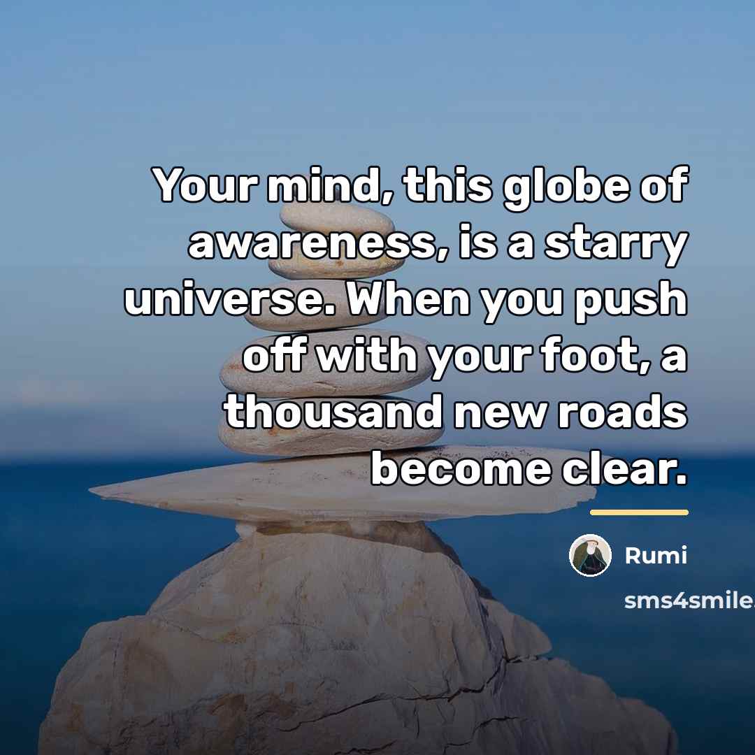 “Your mind, this globe of awareness, is a starry universe.…” quote by Rumi