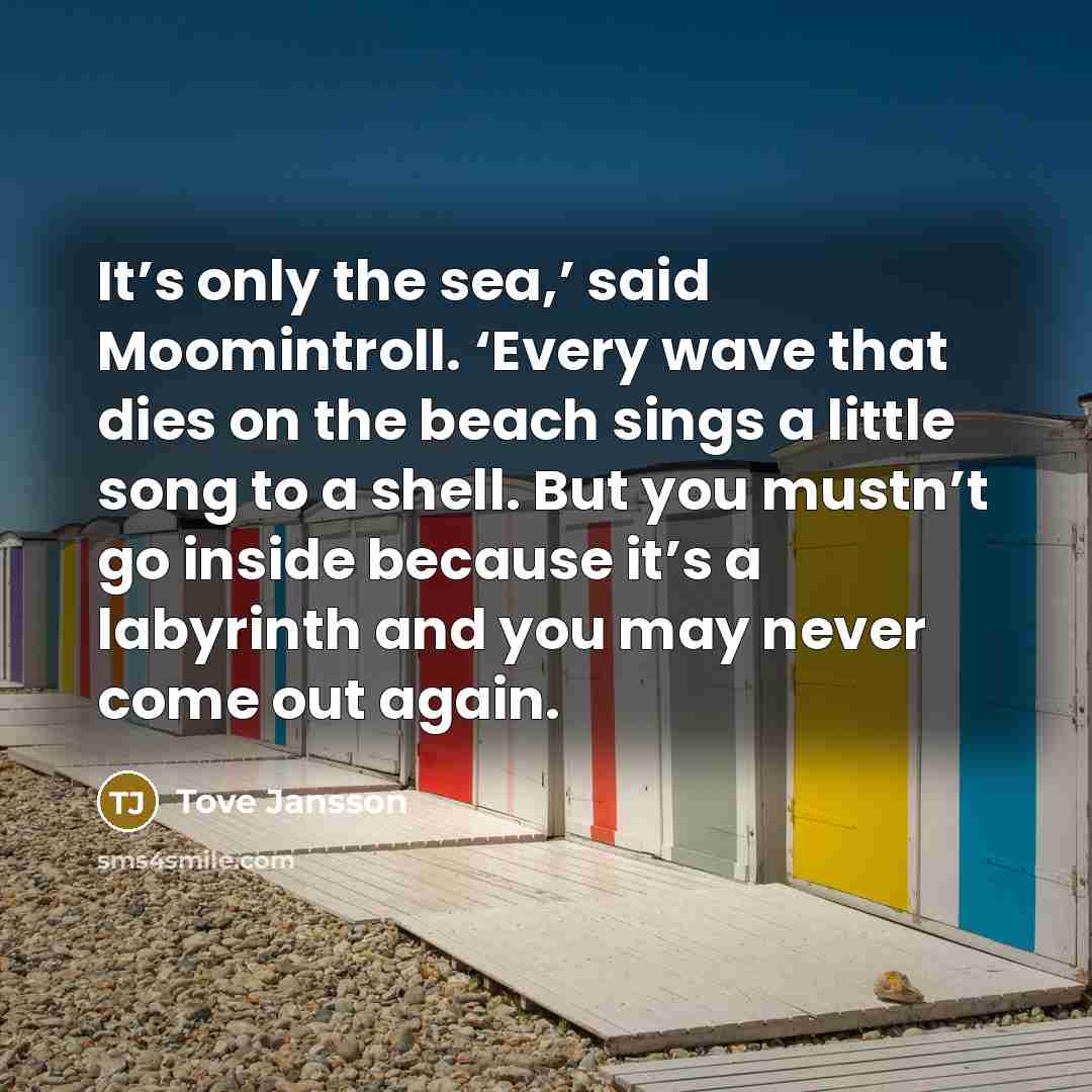 “It’s only the sea,’ said Moomintroll. ‘Every wave that dies…” quote by Tove Jansson