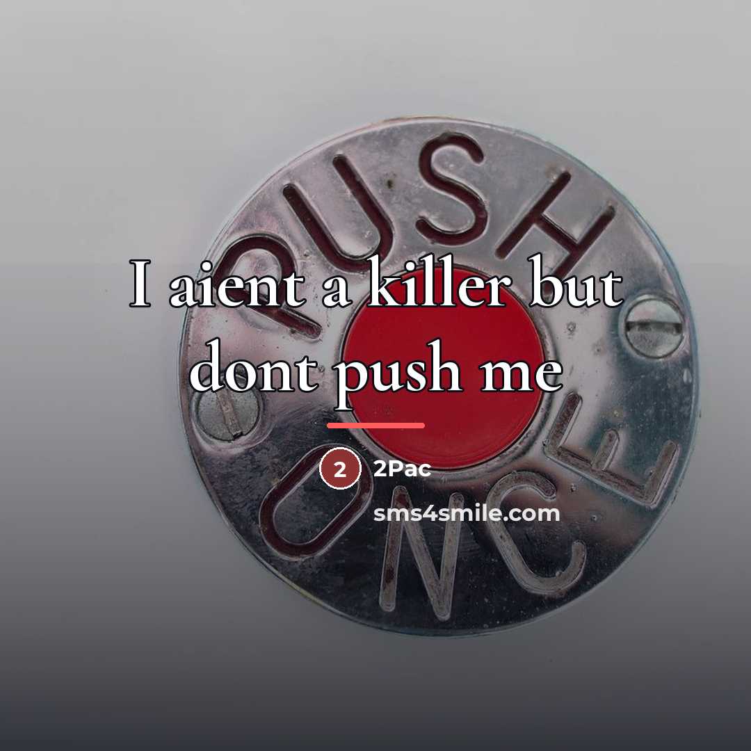 “I aient a killer but dont push me…” quote by 2pac