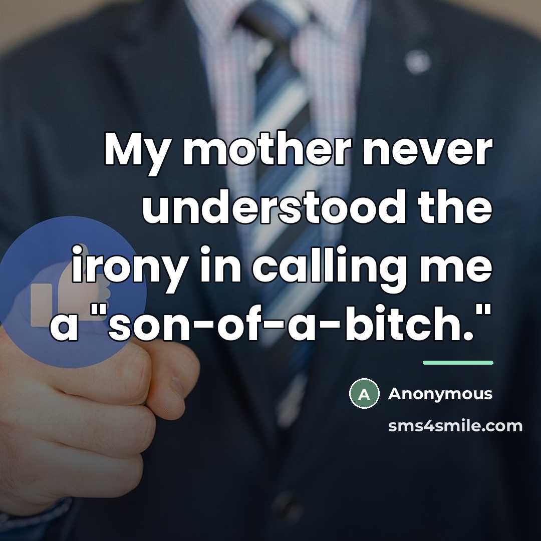 “My mother never understood the irony in calling me a…” quote by Anonymous