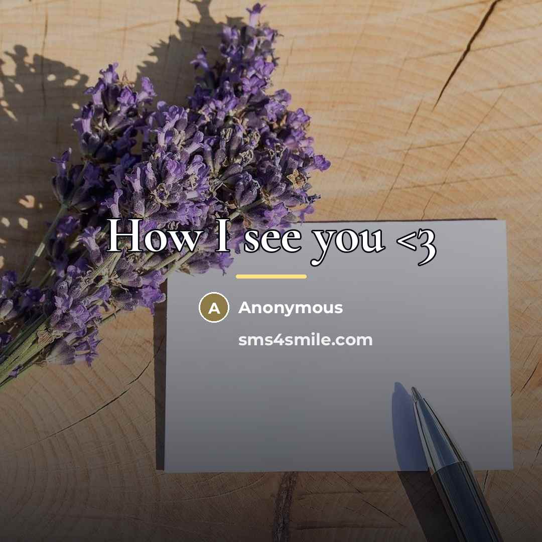 “How I see you…” quote by Anonymous