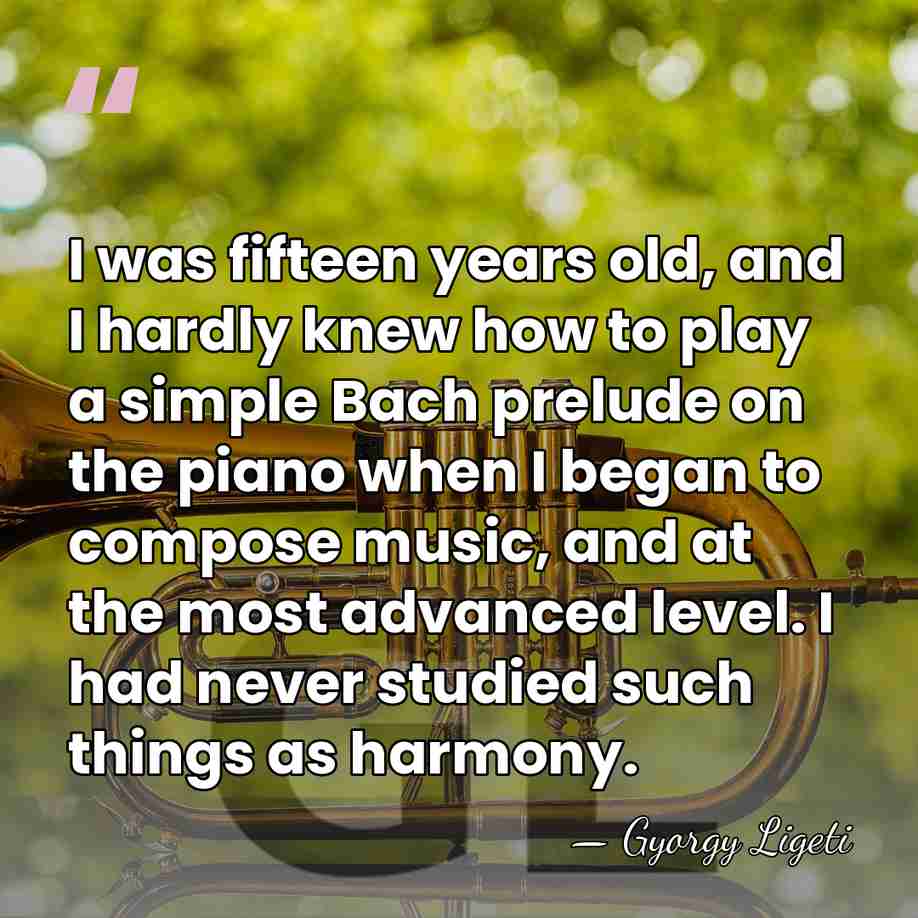 I was fifteen years old, and I hardly knew how to play&hellip; - Gyorgy Ligeti
