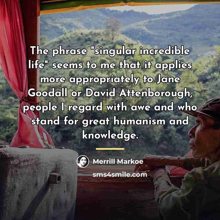 “The phrase "singular incredible life" seems to me that it…” quote by Merrill Markoe