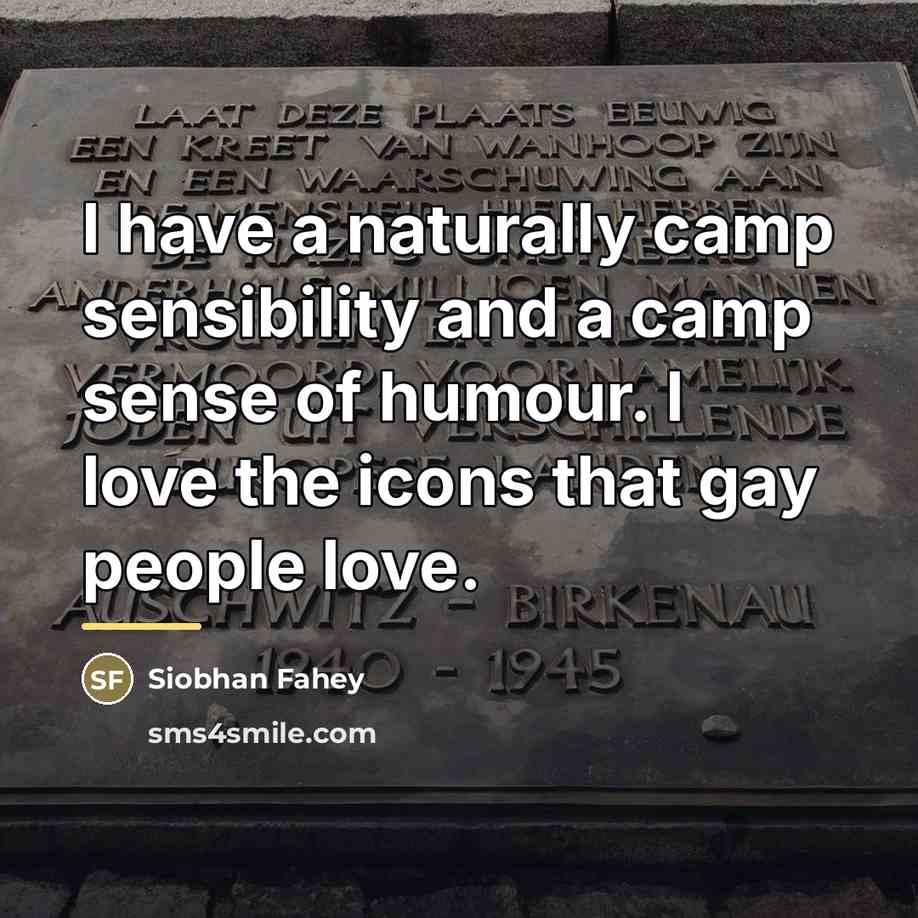 “I have a naturally camp sensibility and a camp sense…” quote by Siobhan Fahey