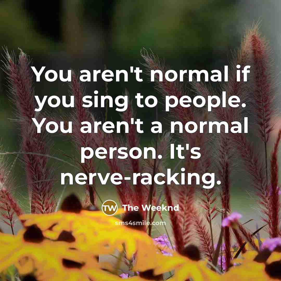 “You aren't normal if you sing to people. You aren't…” quote by The Weeknd