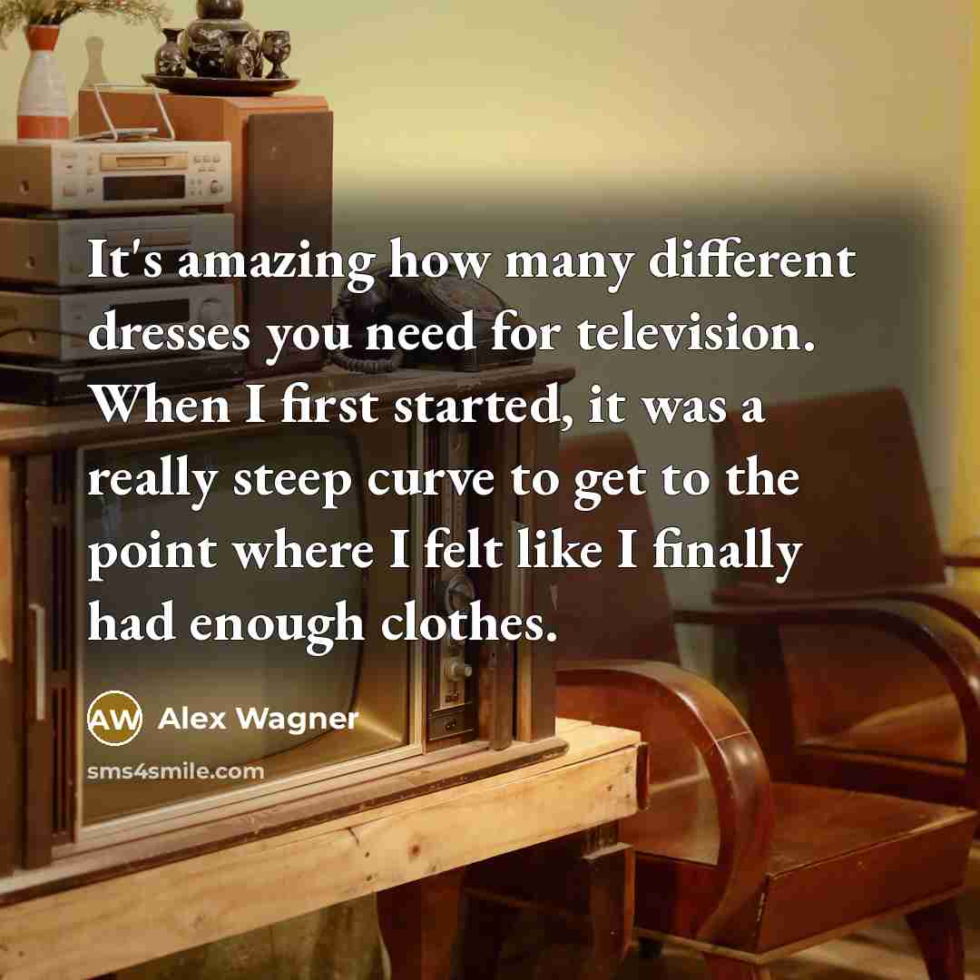 “It's amazing how many different dresses you need for television.…” quote by Alex Wagner