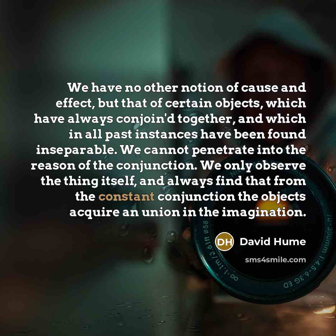 “We have no other notion of cause and effect, but…” quote by David Hume