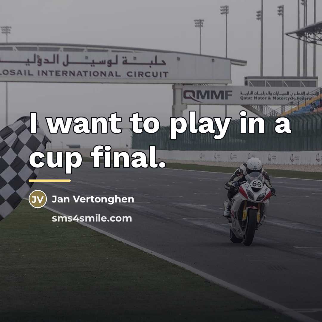 “I want to play in a cup final.…” quote by Jan Vertonghen