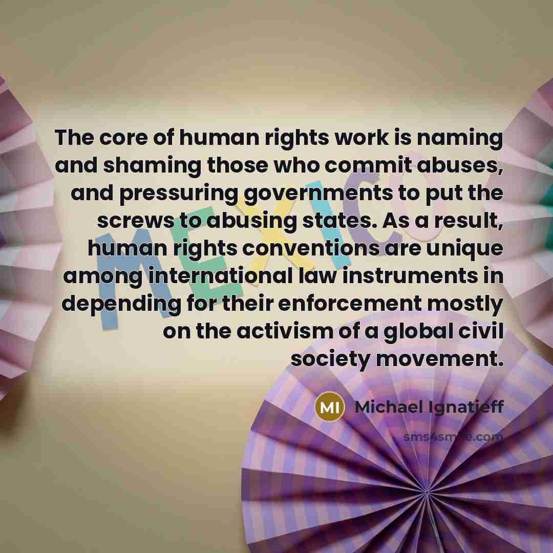 “The core of human rights work is naming and shaming…” quote by Michael Ignatieff