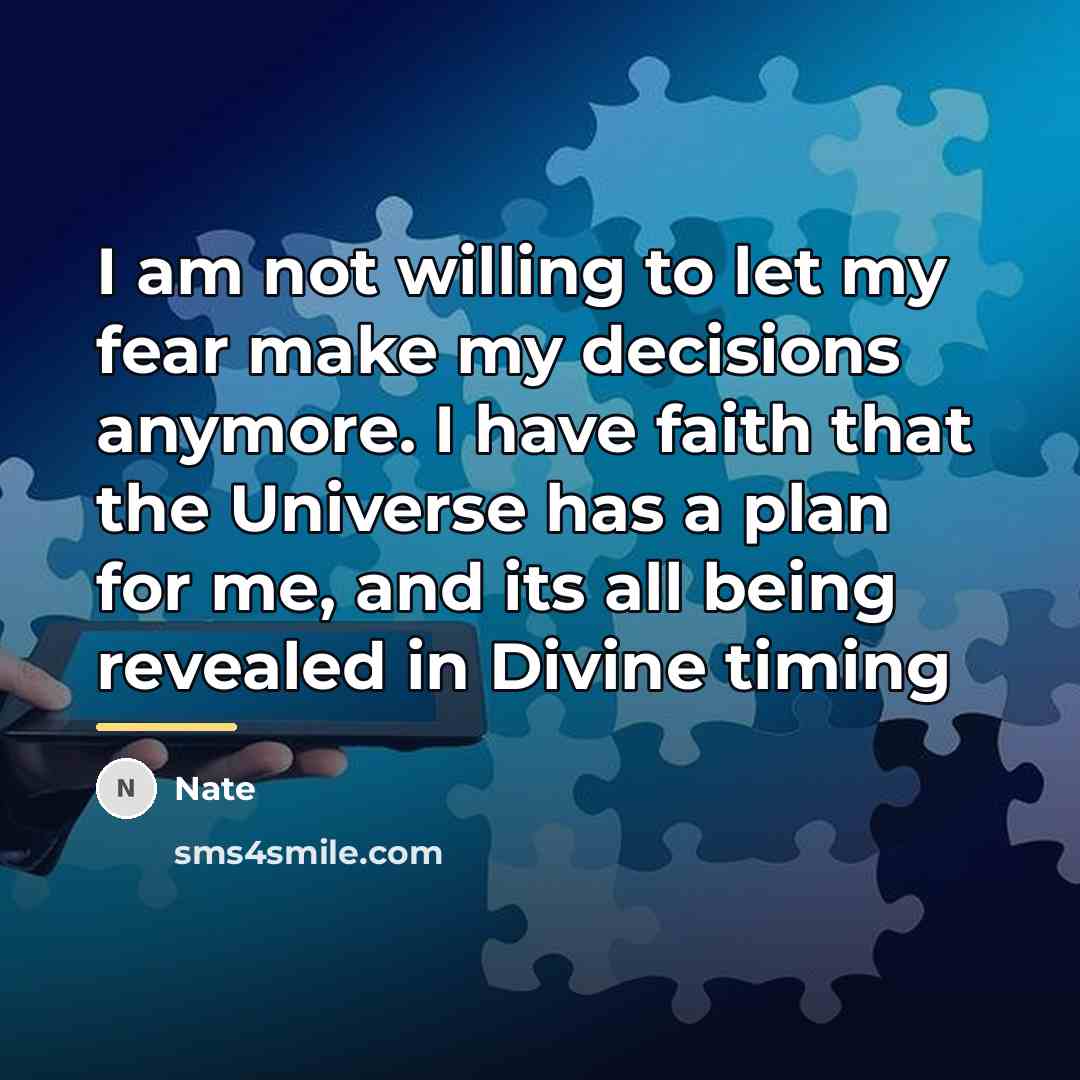 “I am not willing to let my fear make my…” quote by Nate