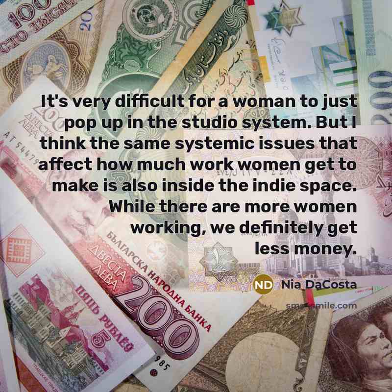 “It's very difficult for a woman to just pop up…” quote by Nia DaCosta