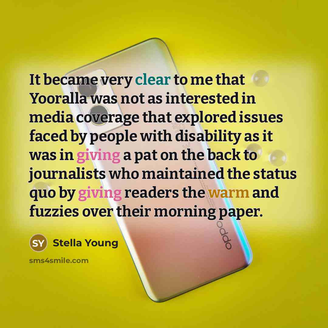 “It became very clear to me that Yooralla was not…” quote by Stella Young