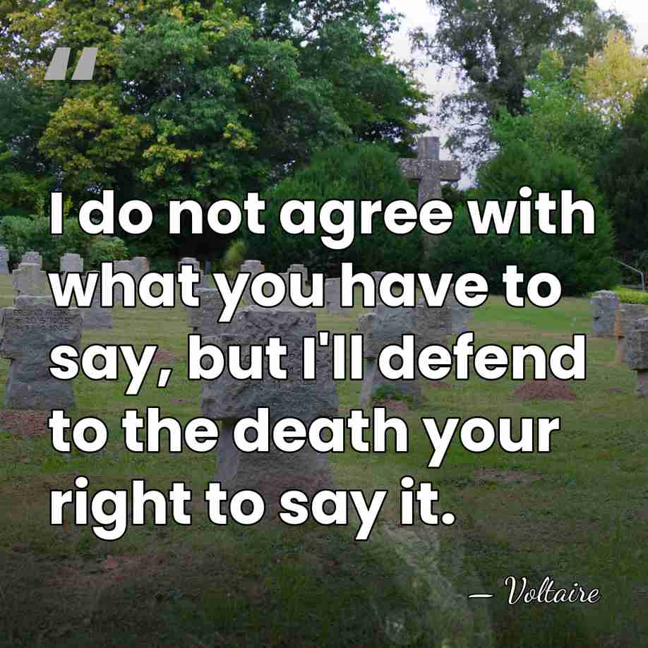 I do not agree with what you have to say, but I'll&hellip; - Voltaire