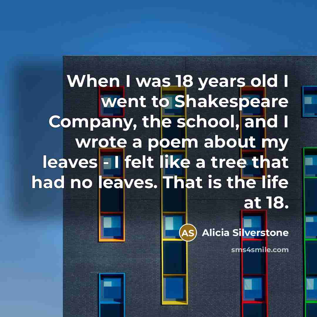 “When I was 18 years old I went to Shakespeare…” quote by Alicia Silverstone