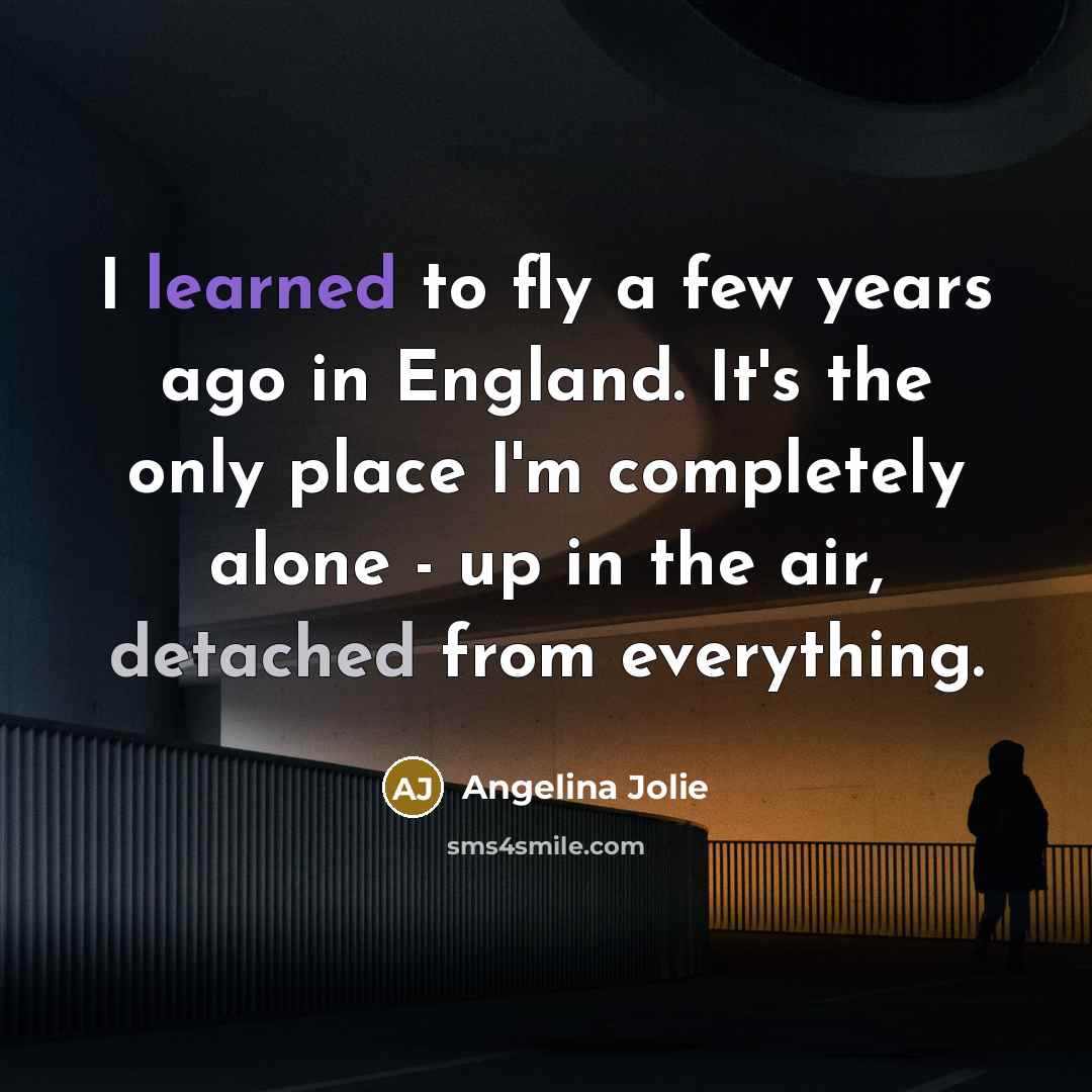 “I learned to fly a few years ago in England.…” quote by Angelina Jolie