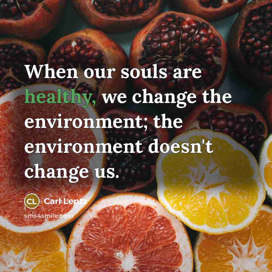 “When our souls are healthy, we change the environment; the…” quote by Carl Lentz