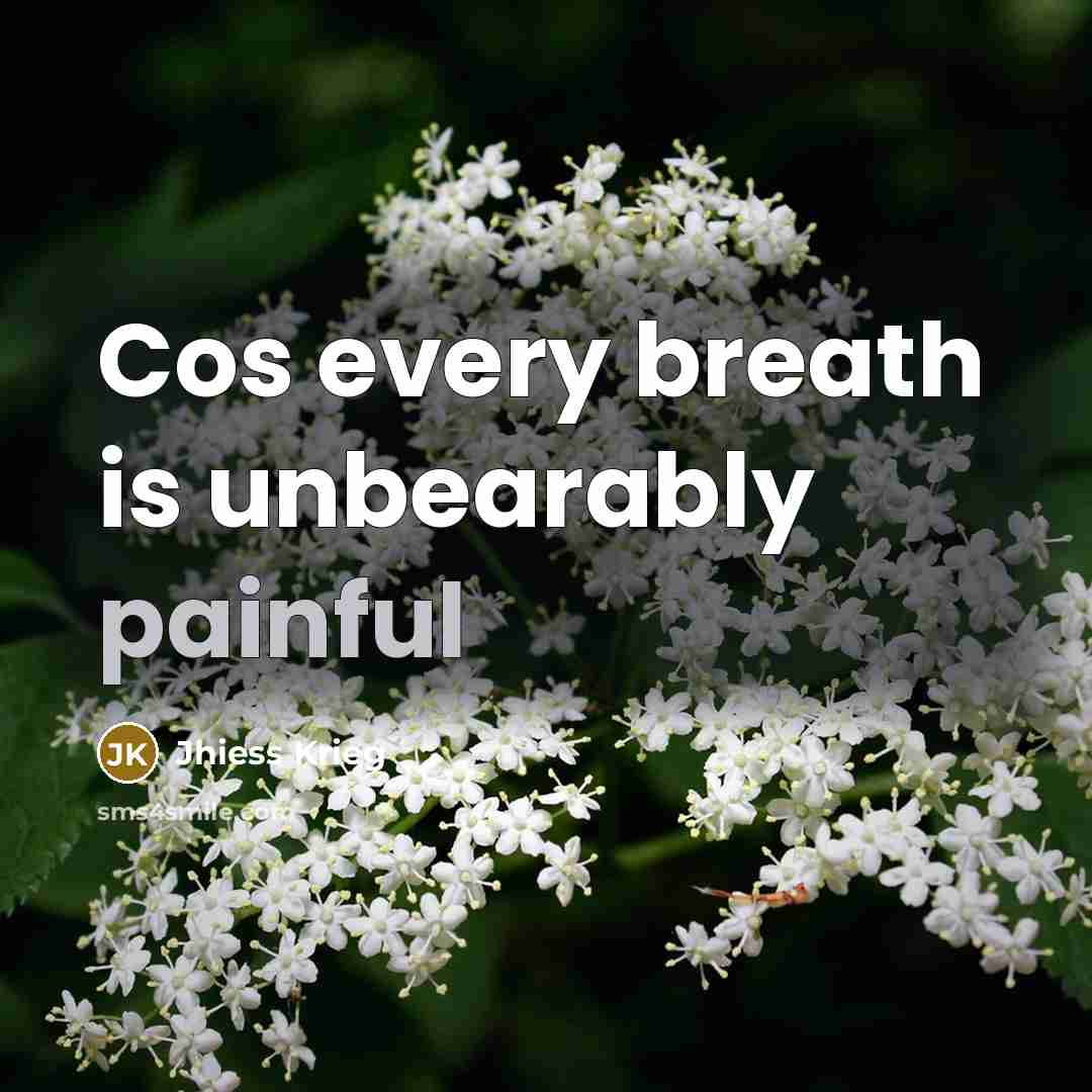“Cos every breath is unbearably painful…” quote by Jhiess Krieg