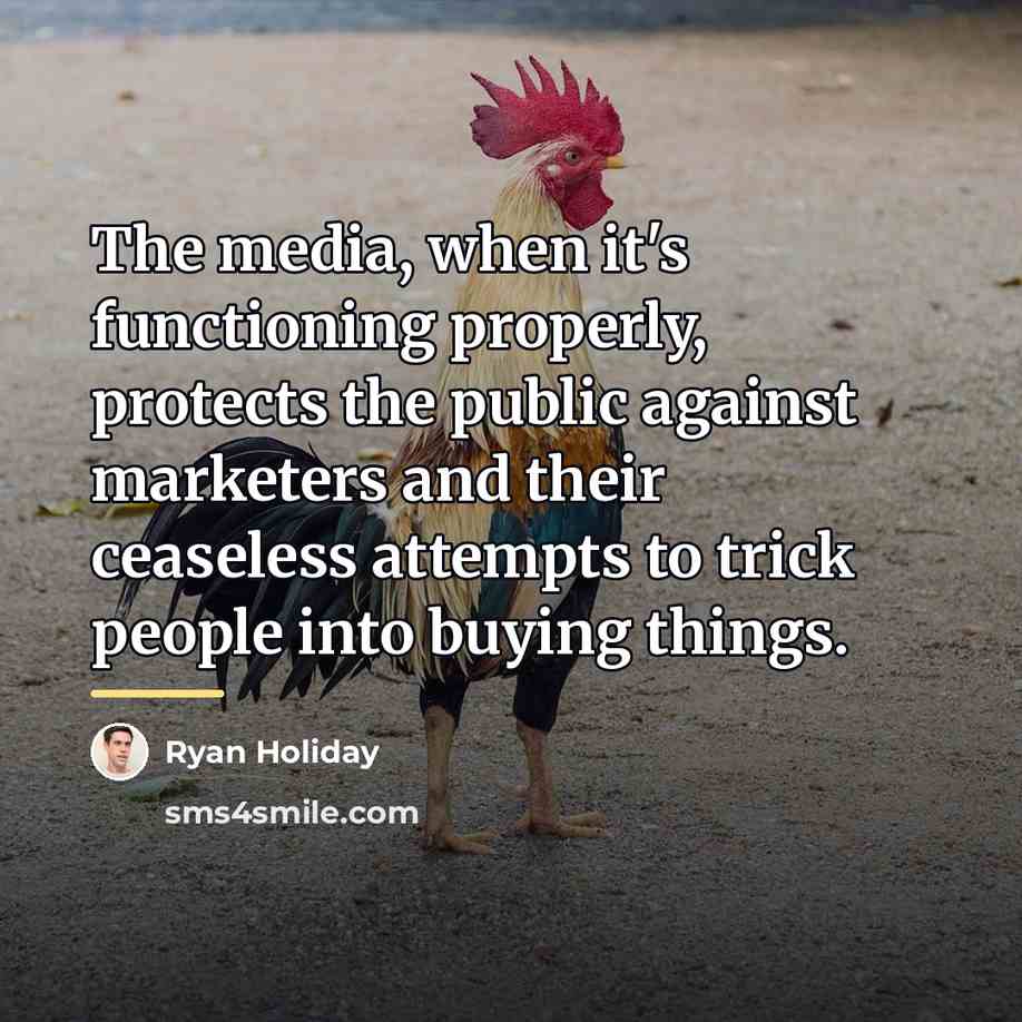 “The media, when it's functioning properly, protects the public against…” quote by Ryan Holiday