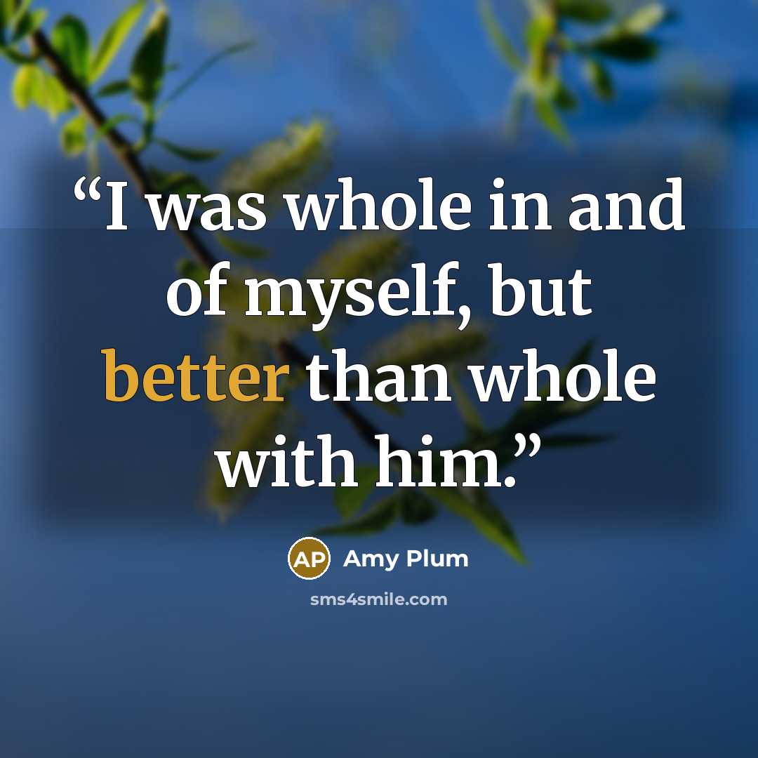 “I was whole in and of myself, but better than whole with him.” quote by Amy Plum