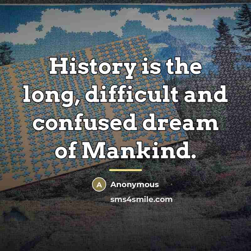 “History is the long, difficult and confused dream of Mankind.…” quote by Anonymous