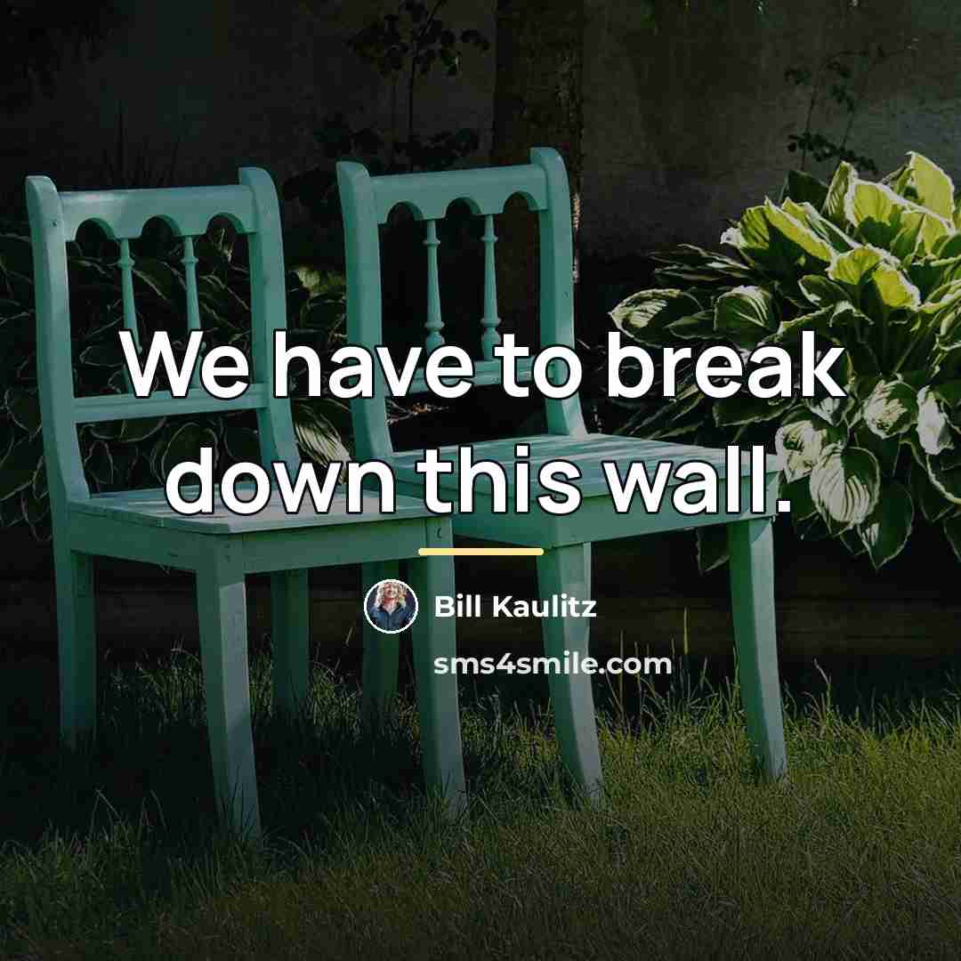 “We have to break down this wall.…” quote by Bill Kaulitz