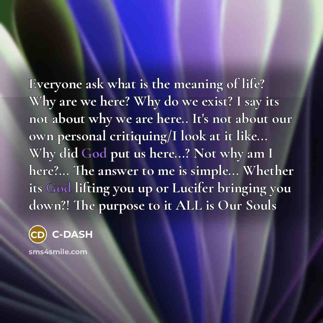 “Everyone ask what is the meaning of life? Why are…” quote by C-DASH