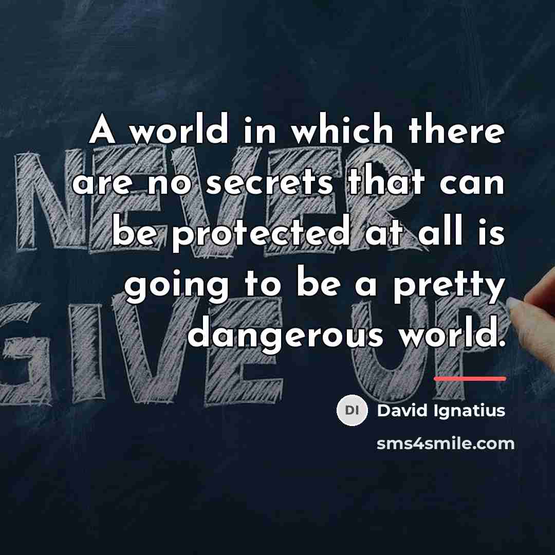 “A world in which there are no secrets that can…” quote by David Ignatius